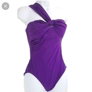 Perfect Gottex Purple One Shoulder Swimsuit sz 8